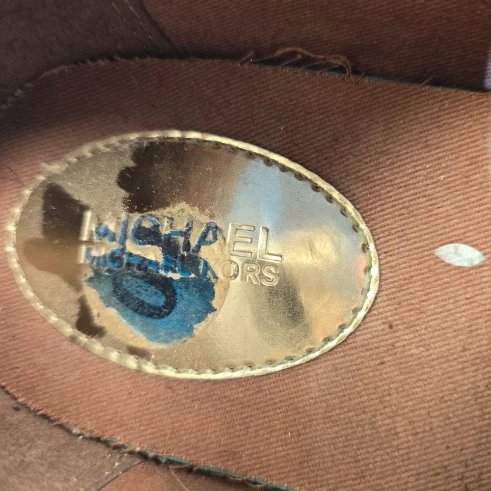 Michael Kors Brown Signature Logo Print Low Top Sneakers Shoes Womens Size‎ 8